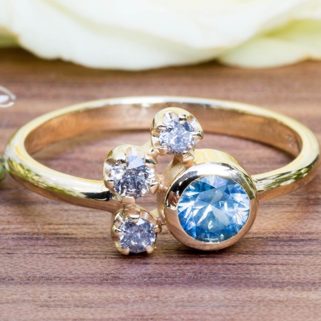 Verlobungsring Montana Saphir Blau Diamanten