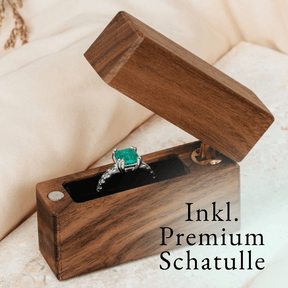 Verlobungsring Smaragd 14k Weißgold