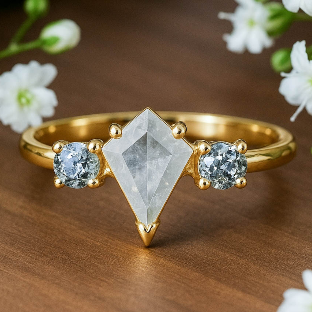 Verlobungsring Rotgold Diamant Kite