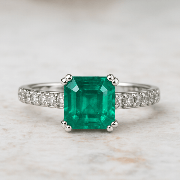 Vintage Smaragd & Diamanten | 585 Weißgold