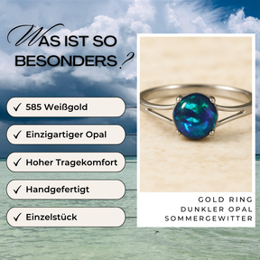 Vorteile Dunkler Opal Weissgold Ring