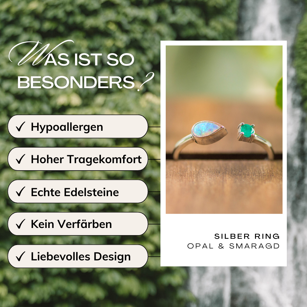 Vorteile Silber Ring Opal Smaragd