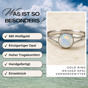 Vorteile Weißer Opal Weißgold Ring