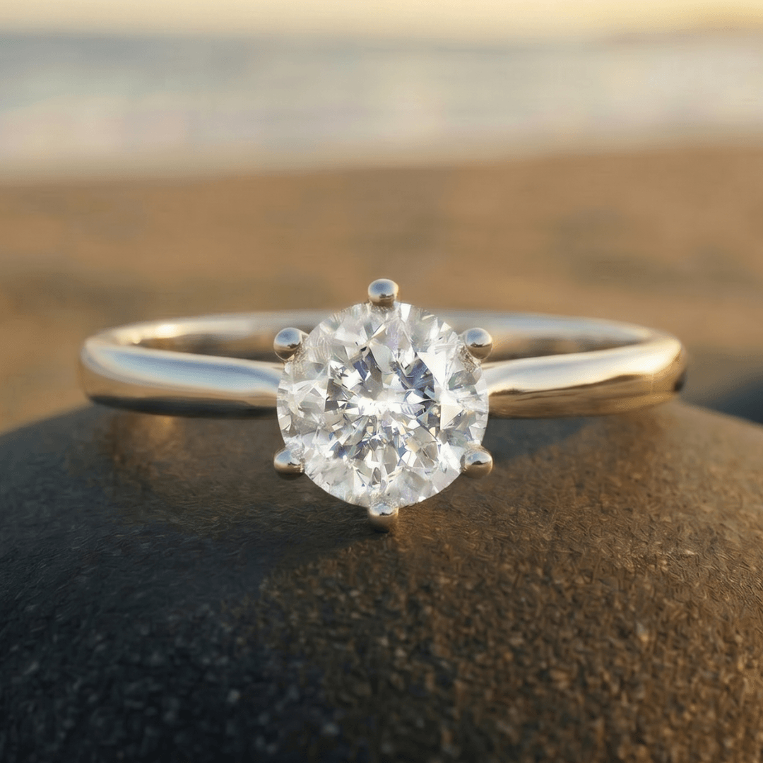 Weißer Diamant Ring Silber