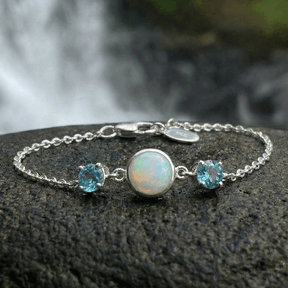 Weißer Opal und Apatit Armband