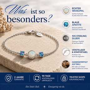Weoßer Opal Armband 925 Silber