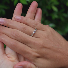 Mondstein Solitaer Damen Ring Silber