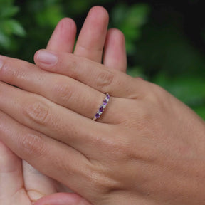 Amethyst Diamanten Damen Ring Silber

