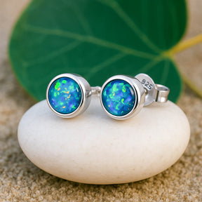 Schwarzer Opal Orhstecker Ohrringe