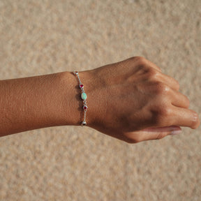 Armband Opal Silber Pink Turmalin