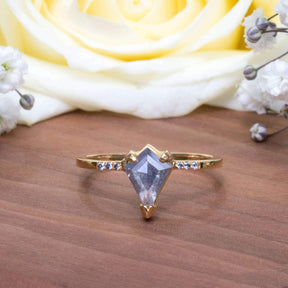 Alternativer Verlobungsring Diamant Schild Eco Gold