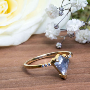 Alternativer Verlobungsring Diamant Schild Eco Gold Bali