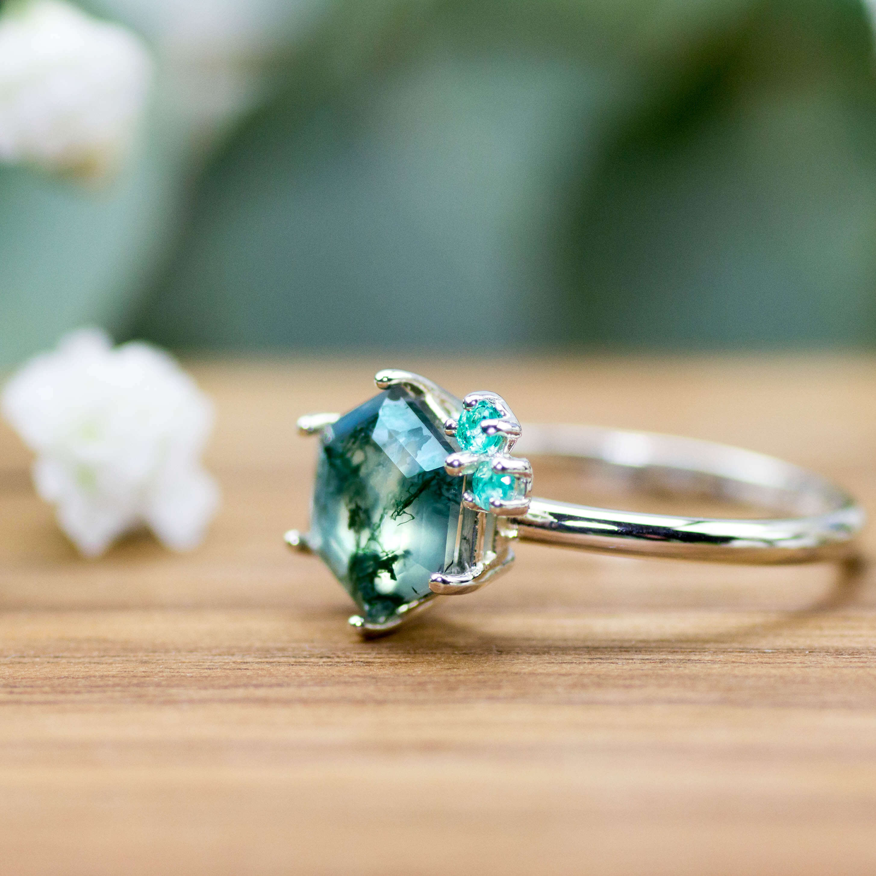 Ring Silber Moosachat Smaragd