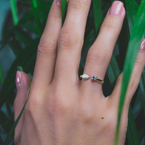 Verlobungsring Ring Silber Diamant Opal Braut