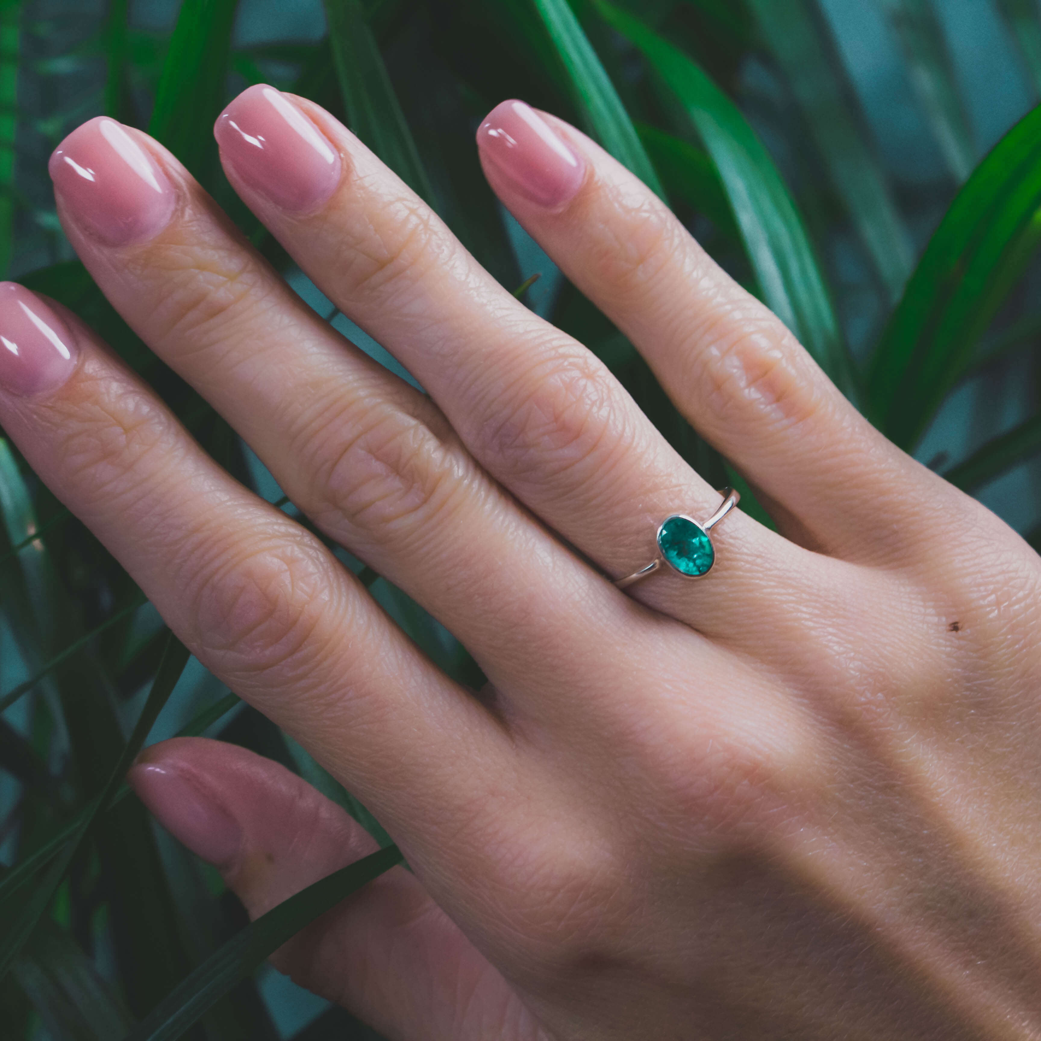 Solitair Ring Smaragd gruen Freundin