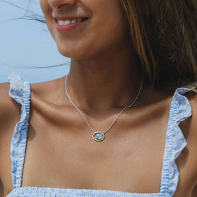 Halskette Frau Silber Opal